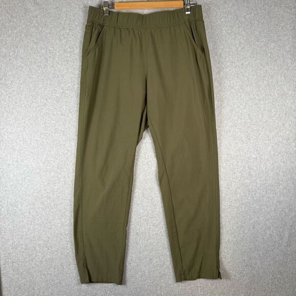 Eddie Bauer Womens Size Medium Pullon Elastic Waist Pants Olive Green Pockets - Picture 1 of 9
